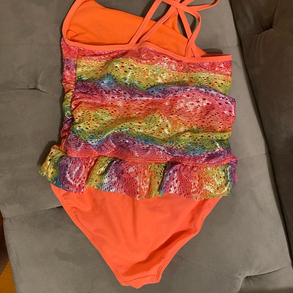Girls multi color bathing suit, Sz 14/16 - Picture 2 of 3